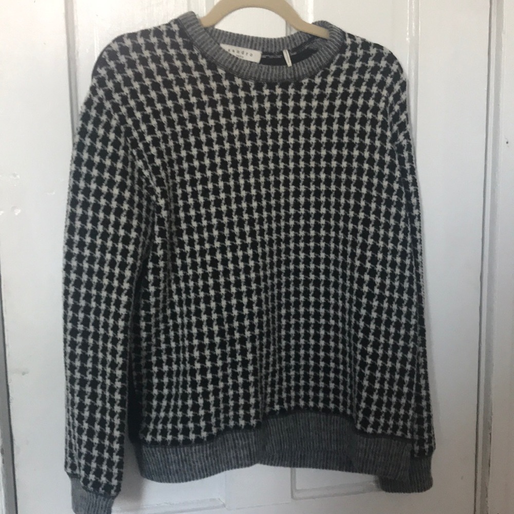 Sandro houndstooth sweater size small